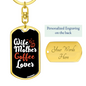 Coffee Lover Mom Keychain Stainless Steel or 18k Gold Dog Tag Keyring-Express Your Love Gifts