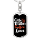 Coffee Lover Mom Keychain Stainless Steel or 18k Gold Dog Tag Keyring-Express Your Love Gifts