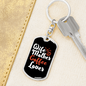 Coffee Lover Mom Keychain Stainless Steel or 18k Gold Dog Tag Keyring-Express Your Love Gifts