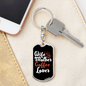 Coffee Lover Mom Keychain Stainless Steel or 18k Gold Dog Tag Keyring-Express Your Love Gifts