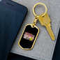 Coffee Mom Keychain Stainless Steel or 18k Gold Dog Tag Keyring-Express Your Love Gifts