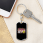 Coffee Mom Keychain Stainless Steel or 18k Gold Dog Tag Keyring-Express Your Love Gifts