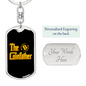 Coinfather Crypto Keychain Stainless Steel or 18k Gold Dog Tag Keyring-Express Your Love Gifts