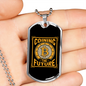 Coining The Future Bitcoin Crypto Necklace Stainless Steel or 18k Gold Dog Tag 24" Chain-Express Your Love Gifts