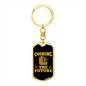 Coining The Future Bitcoins Crypto Keychain Stainless Steel or 18k Gold Dog Tag Keyring-Express Your Love Gifts