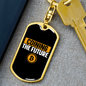 Coining The Future Crypto Keychain Stainless Steel or 18k Gold Dog Tag Keyring-Express Your Love Gifts
