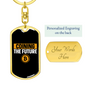 Coining The Future Crypto Keychain Stainless Steel or 18k Gold Dog Tag Keyring-Express Your Love Gifts