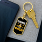 Coins Over Cash Crypto Keychain Stainless Steel or 18k Gold Dog Tag Keyring-Express Your Love Gifts