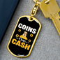 Coins Over Cash Crypto Keychain Stainless Steel or 18k Gold Dog Tag Keyring-Express Your Love Gifts
