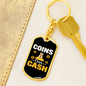 Coins Over Cash Crypto Keychain Stainless Steel or 18k Gold Dog Tag Keyring-Express Your Love Gifts