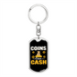 Coins Over Cash Crypto Keychain Stainless Steel or 18k Gold Dog Tag Keyring-Express Your Love Gifts
