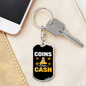 Coins Over Cash Crypto Keychain Stainless Steel or 18k Gold Dog Tag Keyring-Express Your Love Gifts