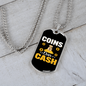 Coins Over Cash Crypto Necklace Stainless Steel or 18k Gold Dog Tag 24" Chain-Express Your Love Gifts