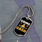Coins Over Cash Crypto Necklace Stainless Steel or 18k Gold Dog Tag 24" Chain-Express Your Love Gifts