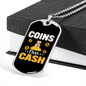 Coins Over Cash Crypto Necklace Stainless Steel or 18k Gold Dog Tag 24" Chain-Express Your Love Gifts