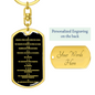 Collar De Diez Mandamientos Swivel Keychain Dog Tag Stainless Steel or 18k Gold-Express Your Love Gifts