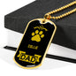 Collie Dad Dog Tag Necklace Stainless Steel or 18k Gold Dog Tag W 24" Dog Owner Lover-Express Your Love Gifts