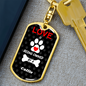 Collie Keychain Stainless Steel or 18k Gold Dog Tag Keyring-Express Your Love Gifts