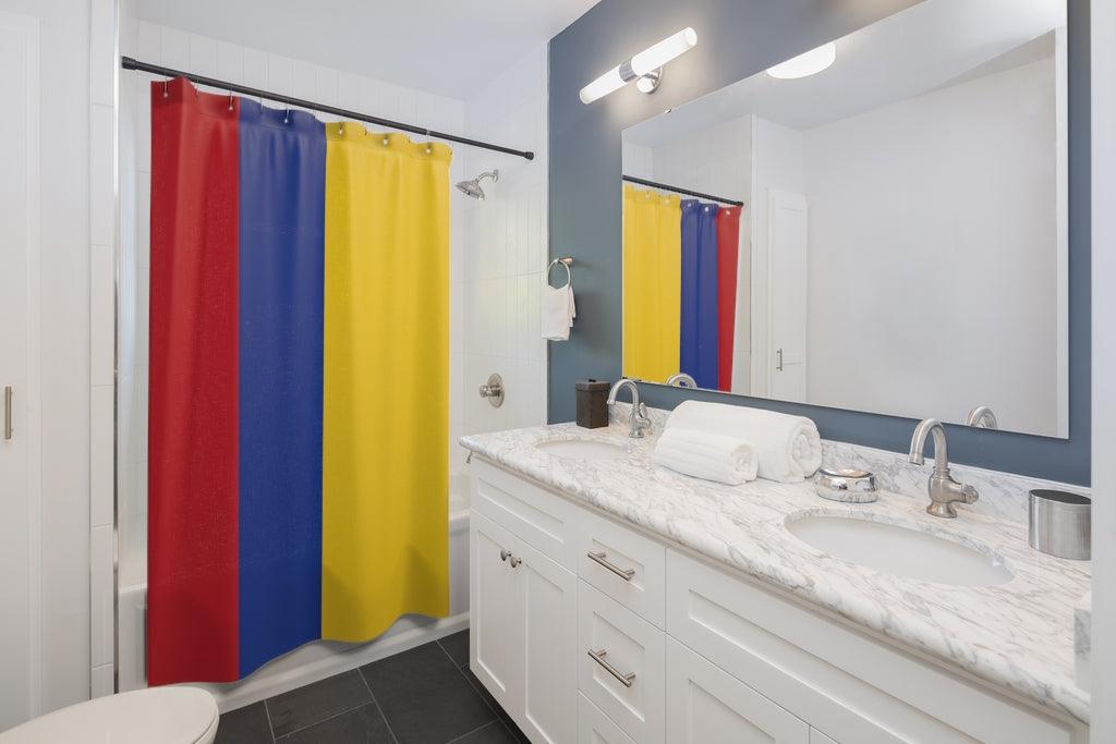 Colombia Flag Stylish Design 71" x 74" Elegant Waterproof Shower Curtain for a Spa-like Bathroom Paradise Exceptional Craftsmanship-Express Your Love Gifts