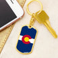 Colorado State Flag Keychain Dog Tag Stainless Steel or 18k Gold-Express Your Love Gifts