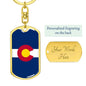Colorado State Flag Keychain Dog Tag Stainless Steel or 18k Gold-Express Your Love Gifts