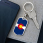 Colorado State Flag Keychain Dog Tag Stainless Steel or 18k Gold-Express Your Love Gifts