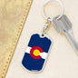 Colorado State Flag Keychain Dog Tag Stainless Steel or 18k Gold-Express Your Love Gifts