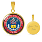 Colorado State Seal Necklace Circle Pendant Stainless Steel or 18k Gold 18-22"-Express Your Love Gifts