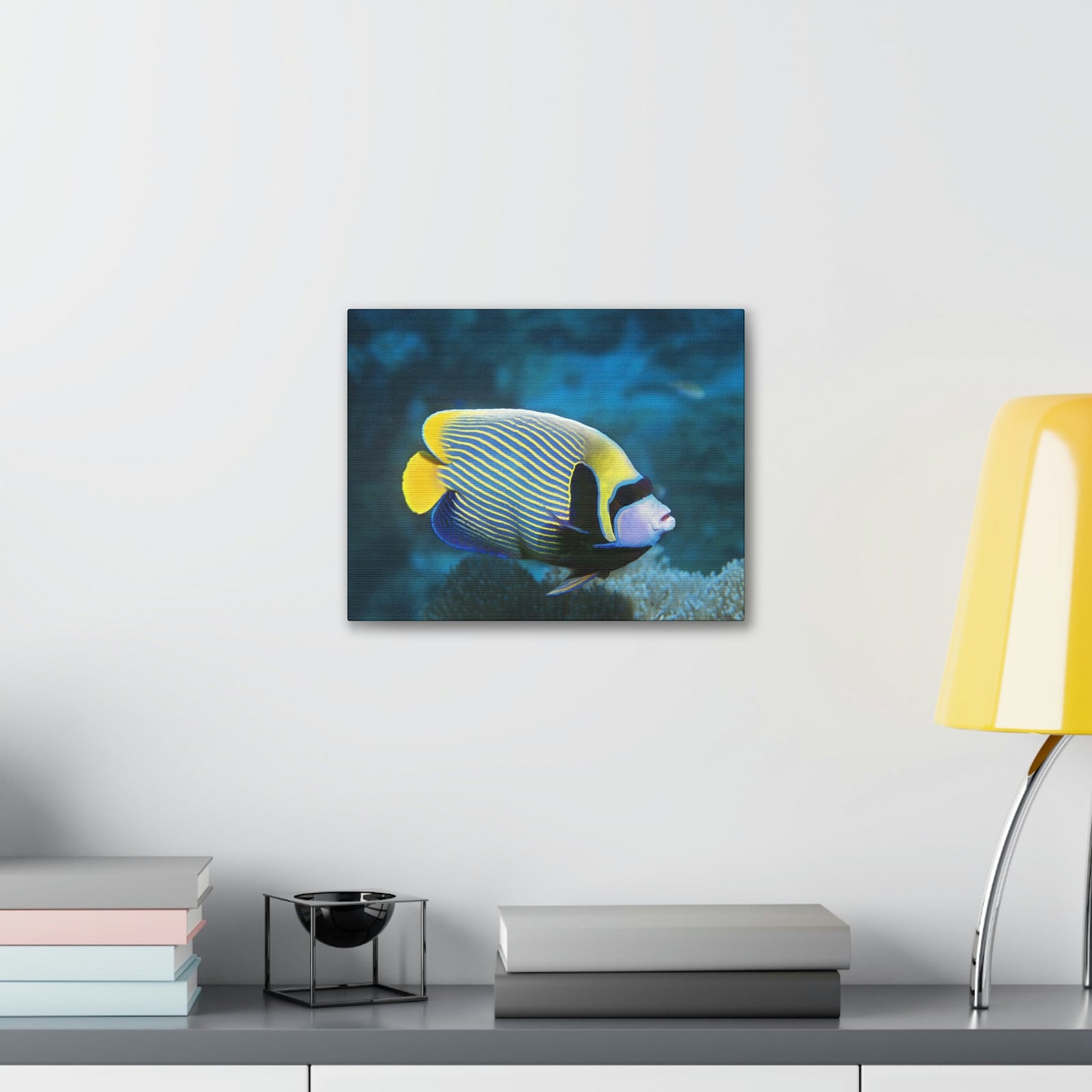 Colorful Angel Fish Glow In The Dark Angel Fish Inside Wall Art Ready To Hang Unframed-Express Your Love Gifts