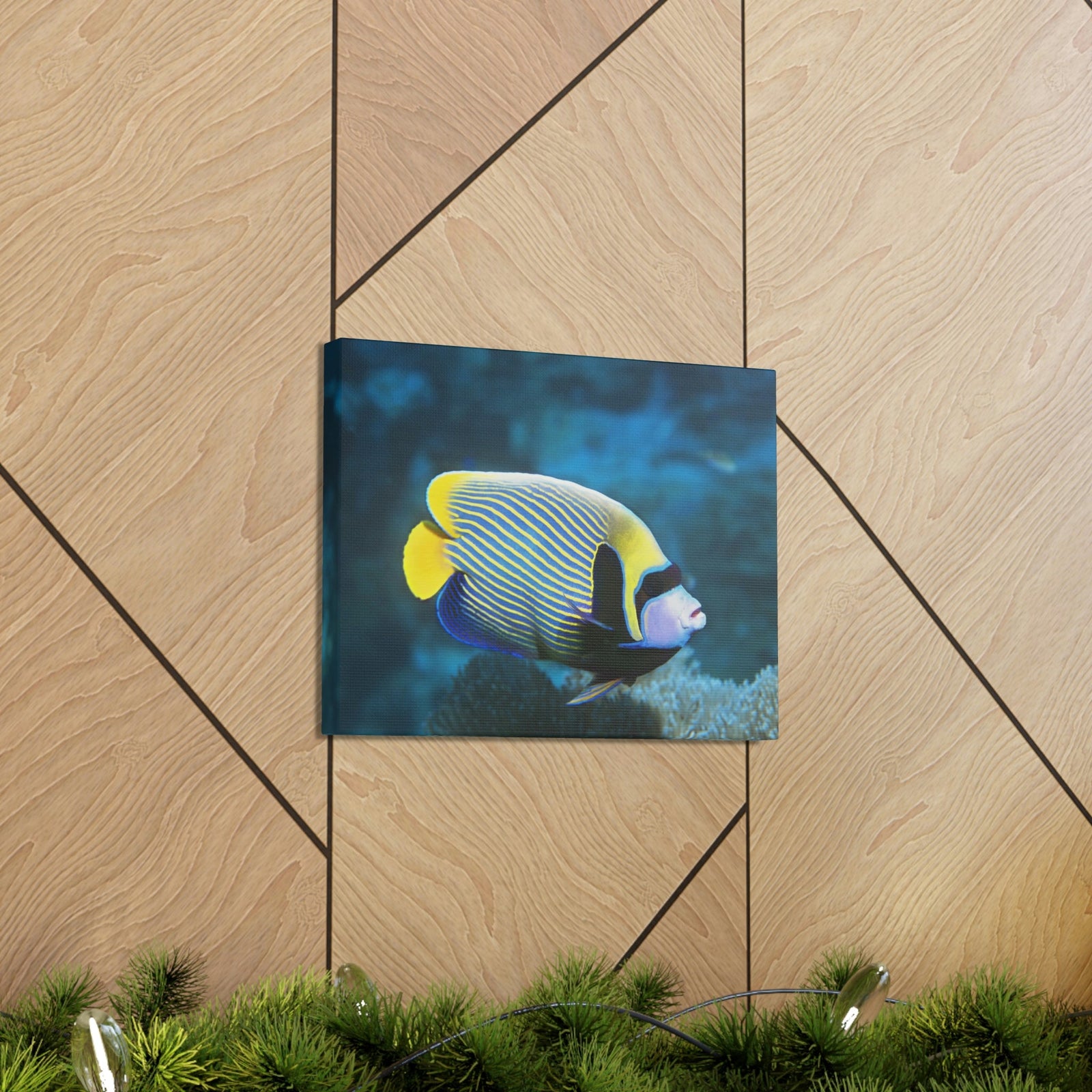Colorful Angel Fish Glow In The Dark Angel Fish Inside Wall Art Ready To Hang Unframed-Express Your Love Gifts