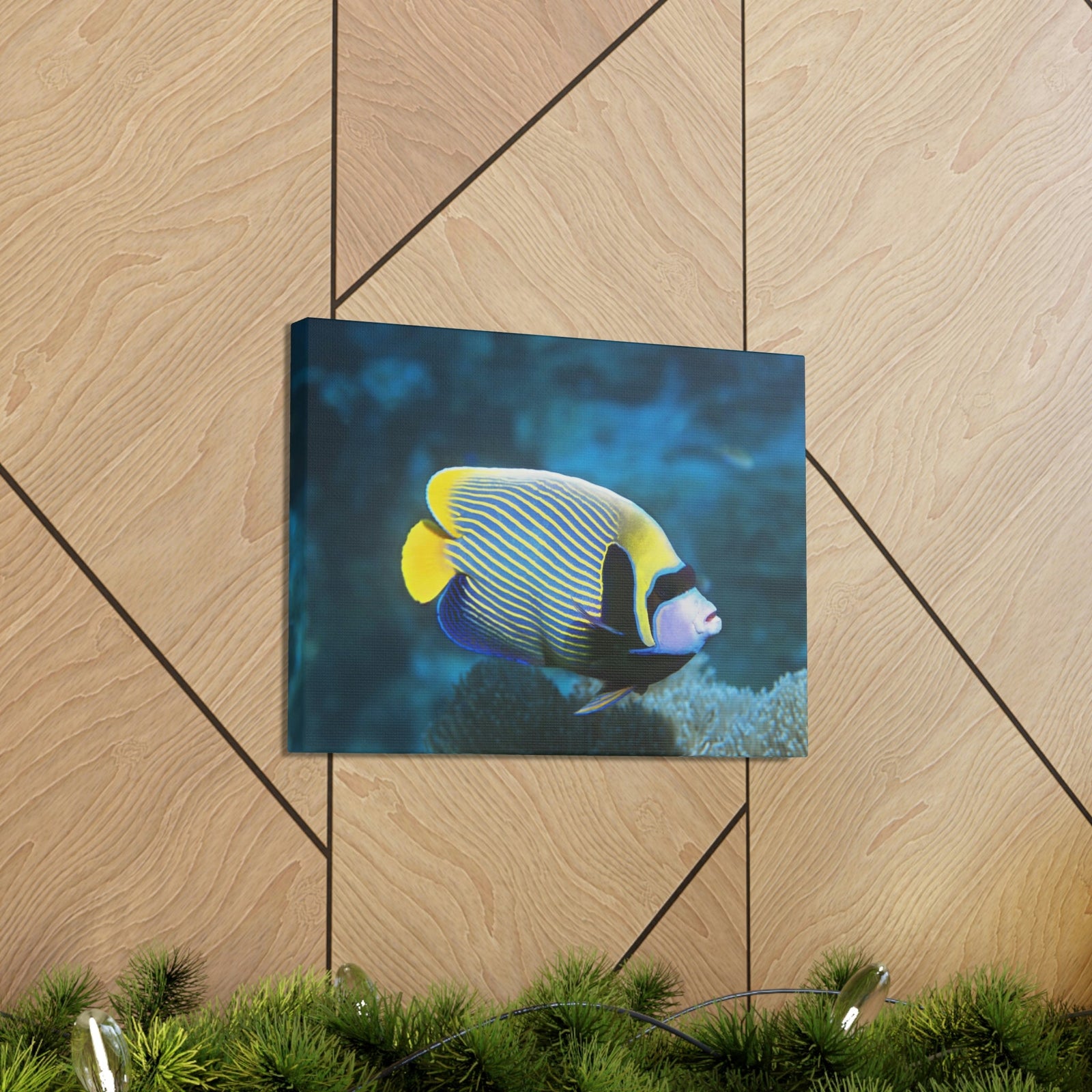 Colorful Angel Fish Glow In The Dark Angel Fish Inside Wall Art Ready To Hang Unframed-Express Your Love Gifts