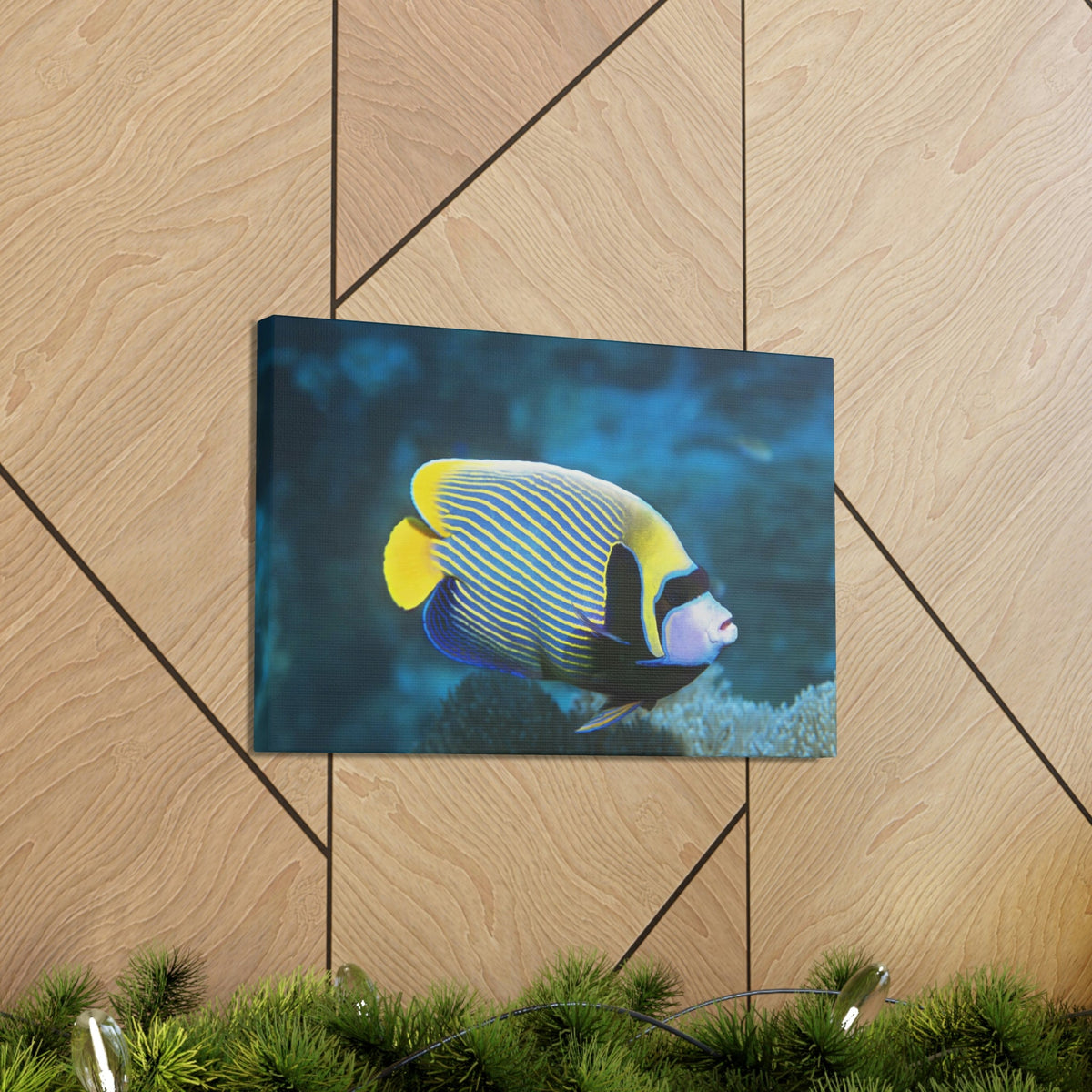 Colorful Angel Fish Glow In The Dark Angel Fish Inside Wall Art Ready To Hang Unframed-Express Your Love Gifts