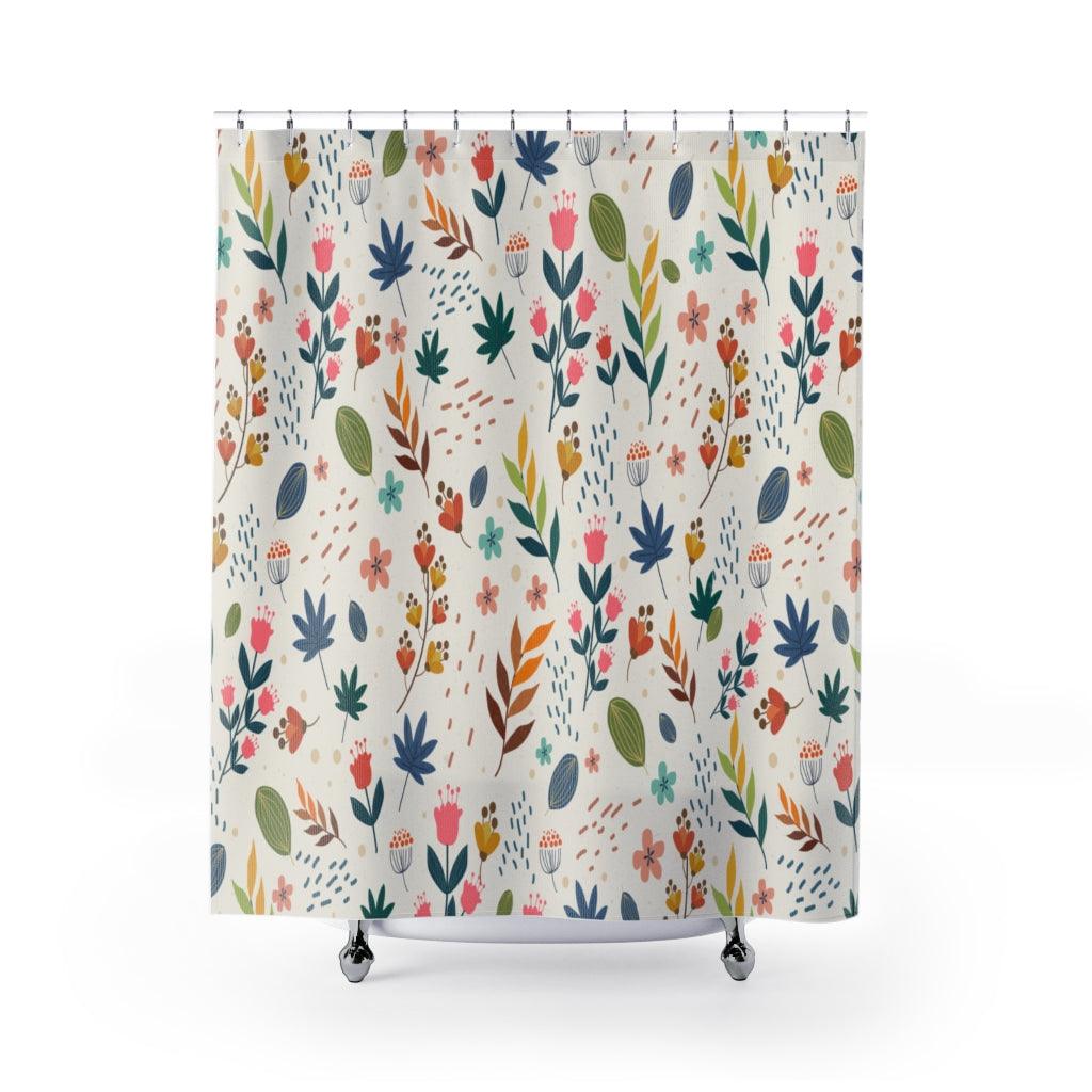 Colorful Ditsy Floral Stylish Design 71" x 74" Elegant Waterproof Shower Curtain for a Spa-like Bathroom Paradise Exceptional Craftsmanship-Express Your Love Gifts