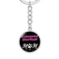Colorprint Shorthair Cat Mom Keychain Stainless Steel or 18k Gold Circle Pendant-Express Your Love Gifts