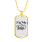 Comes Help From Jesus Necklace Stainless Steel or 18k Gold Dog Tag 24" Chain-Express Your Love Gifts