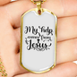 Comes Help From Jesus Necklace Stainless Steel or 18k Gold Dog Tag 24" Chain-Express Your Love Gifts