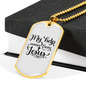 Comes Help From Jesus Necklace Stainless Steel or 18k Gold Dog Tag 24" Chain-Express Your Love Gifts
