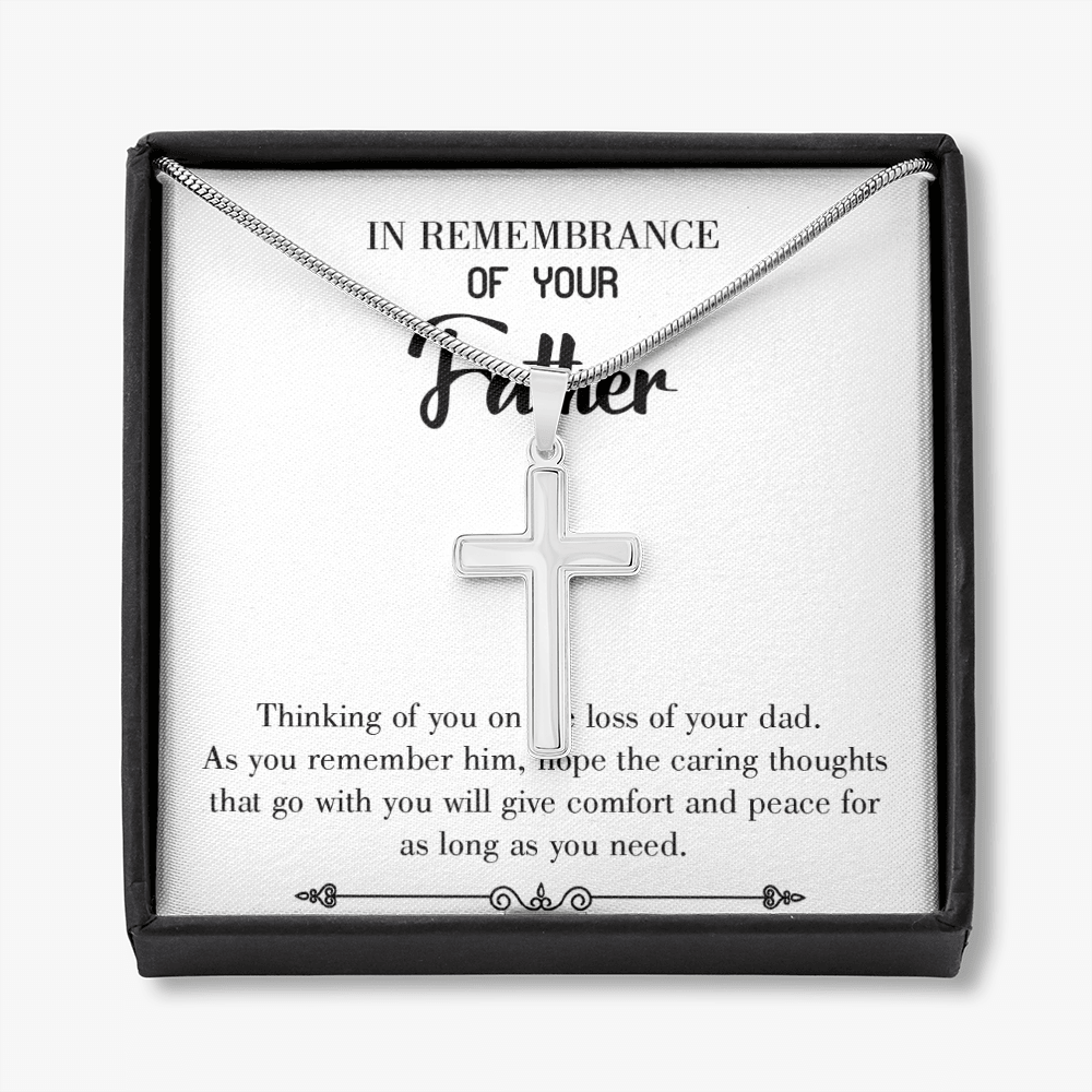Comfort and Peace Dad Memorial Gift Dad Memorial Cross Necklace Sympathy Gift Loss of Father Condolence Message Card-Express Your Love Gifts