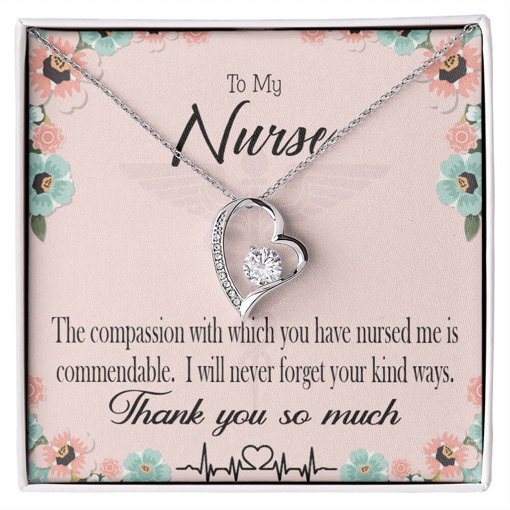 Commendable Nurse Healthcare Medical Worker Nurse Appreciation Gift Forever Necklace w Message Card-Express Your Love Gifts