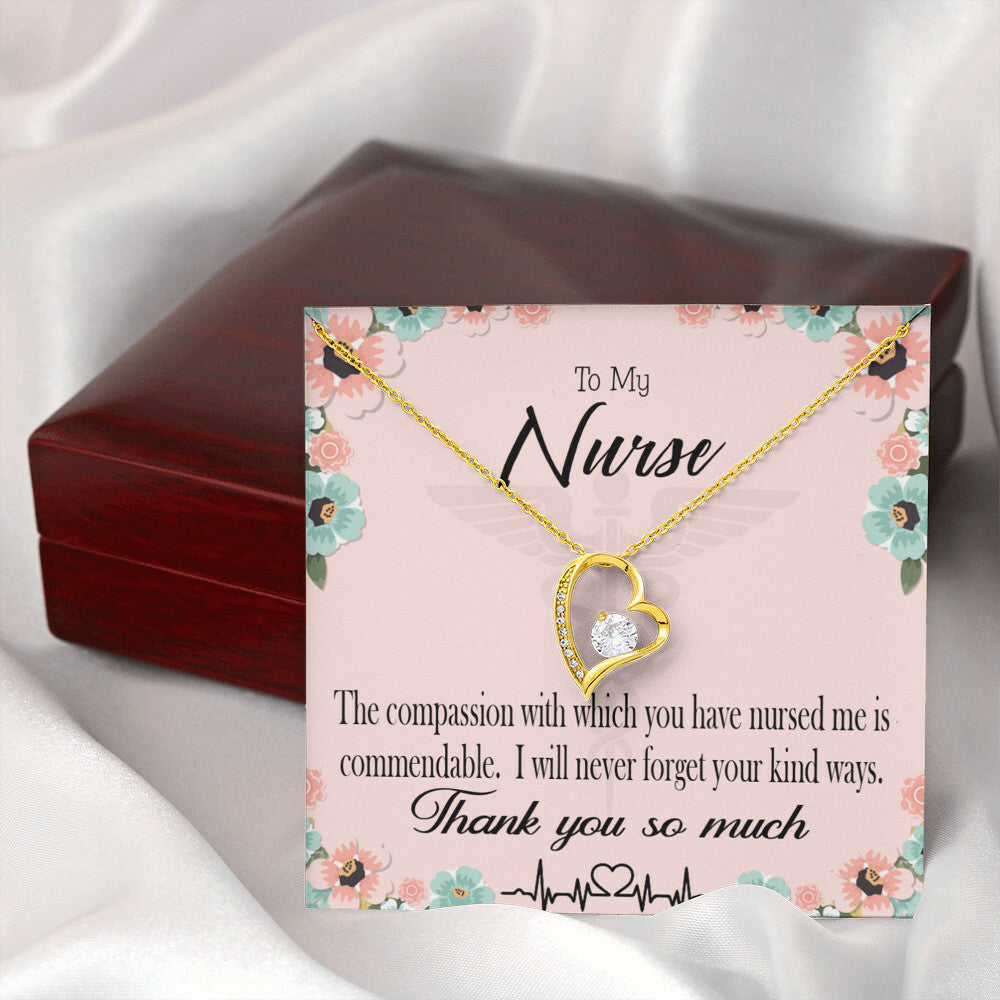 Commendable Nurse Healthcare Medical Worker Nurse Appreciation Gift Forever Necklace w Message Card-Express Your Love Gifts