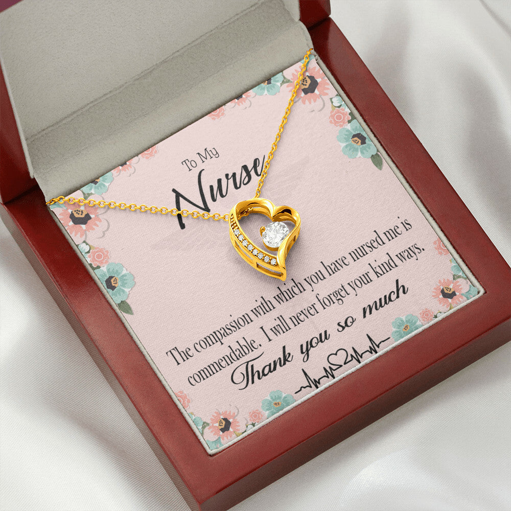 Commendable Nurse Healthcare Medical Worker Nurse Appreciation Gift Forever Necklace w Message Card-Express Your Love Gifts
