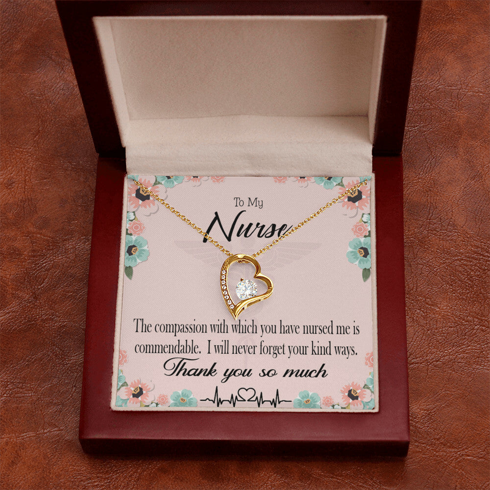 Commendable Nurse Healthcare Medical Worker Nurse Appreciation Gift Forever Necklace w Message Card-Express Your Love Gifts