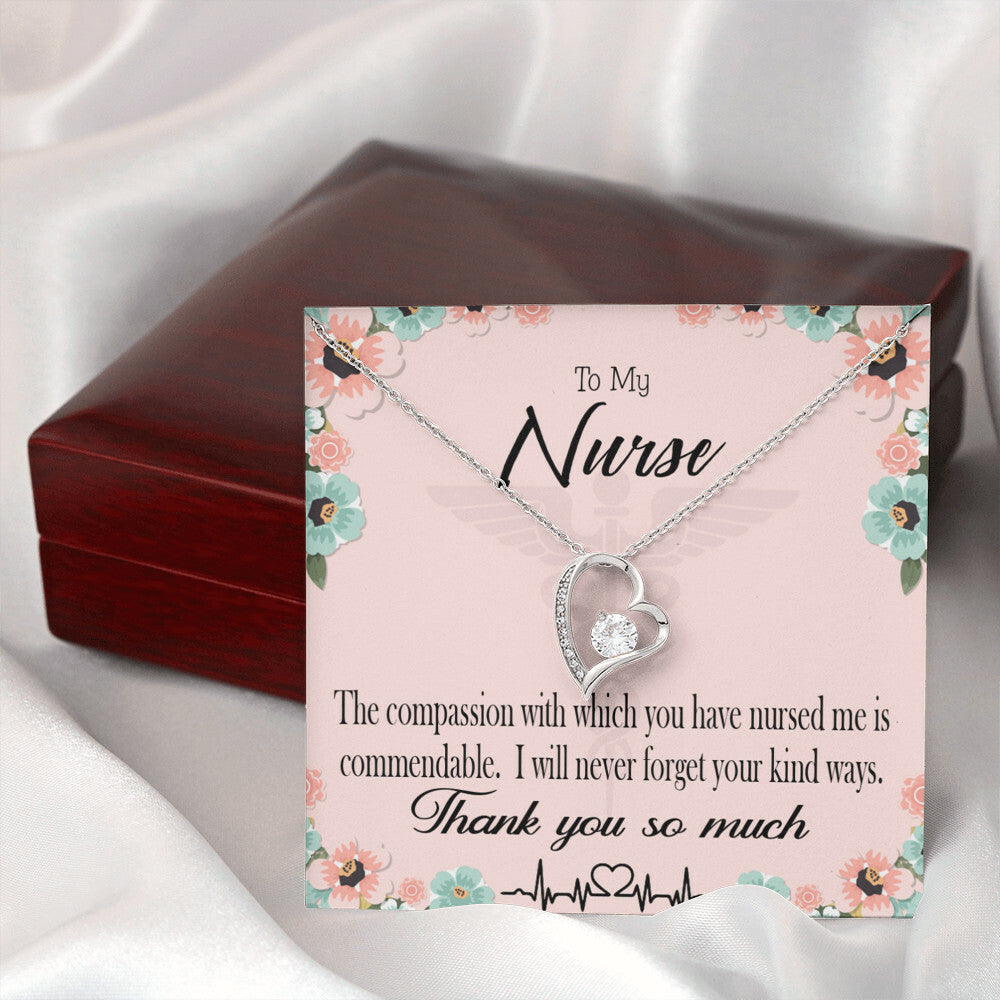 Commendable Nurse Healthcare Medical Worker Nurse Appreciation Gift Forever Necklace w Message Card-Express Your Love Gifts
