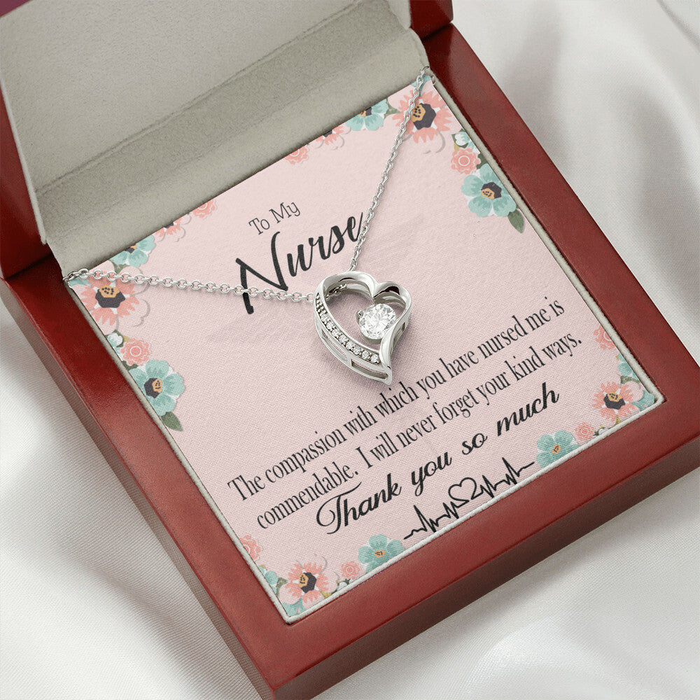 Commendable Nurse Healthcare Medical Worker Nurse Appreciation Gift Forever Necklace w Message Card-Express Your Love Gifts