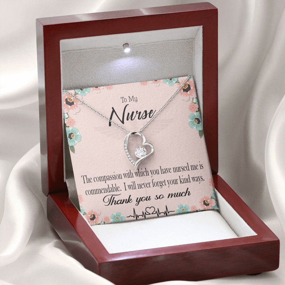 Commendable Nurse Healthcare Medical Worker Nurse Appreciation Gift Forever Necklace w Message Card-Express Your Love Gifts