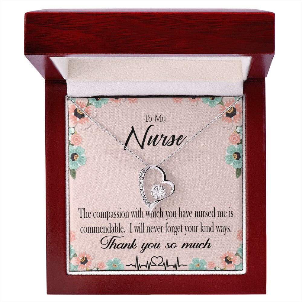 Commendable Nurse Healthcare Medical Worker Nurse Appreciation Gift Forever Necklace w Message Card-Express Your Love Gifts