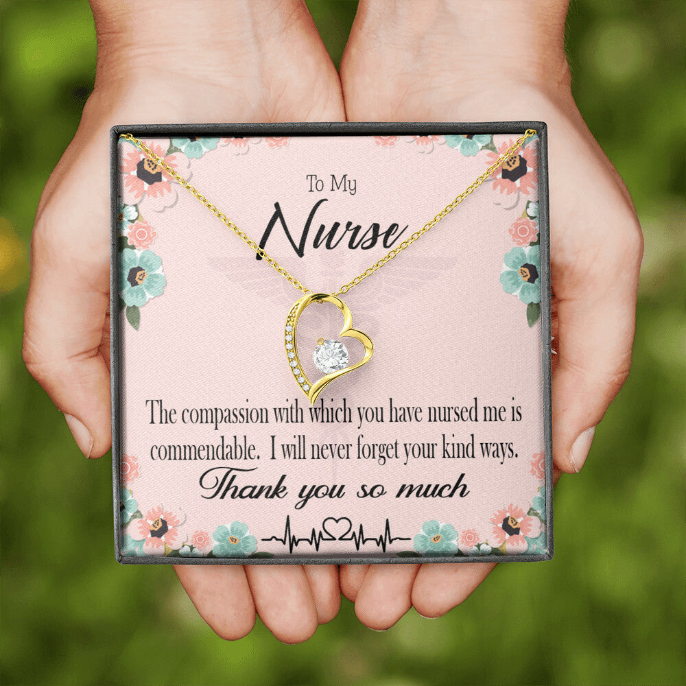 Commendable Nurse Healthcare Medical Worker Nurse Appreciation Gift Forever Necklace w Message Card-Express Your Love Gifts
