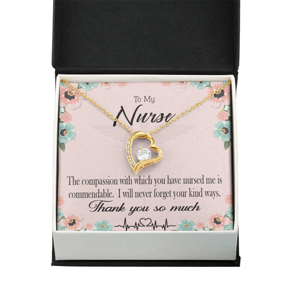 Commendable Nurse Healthcare Medical Worker Nurse Appreciation Gift Forever Necklace w Message Card-Express Your Love Gifts