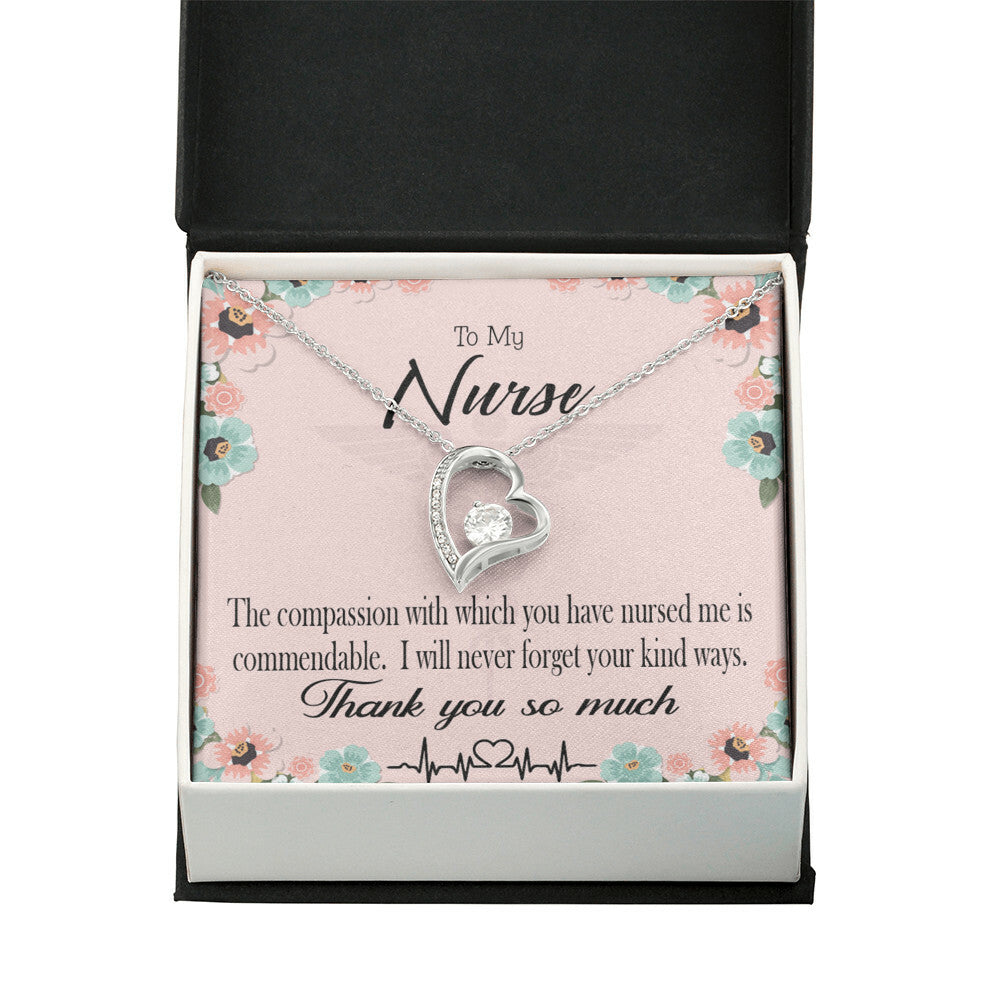 Commendable Nurse Healthcare Medical Worker Nurse Appreciation Gift Forever Necklace w Message Card-Express Your Love Gifts