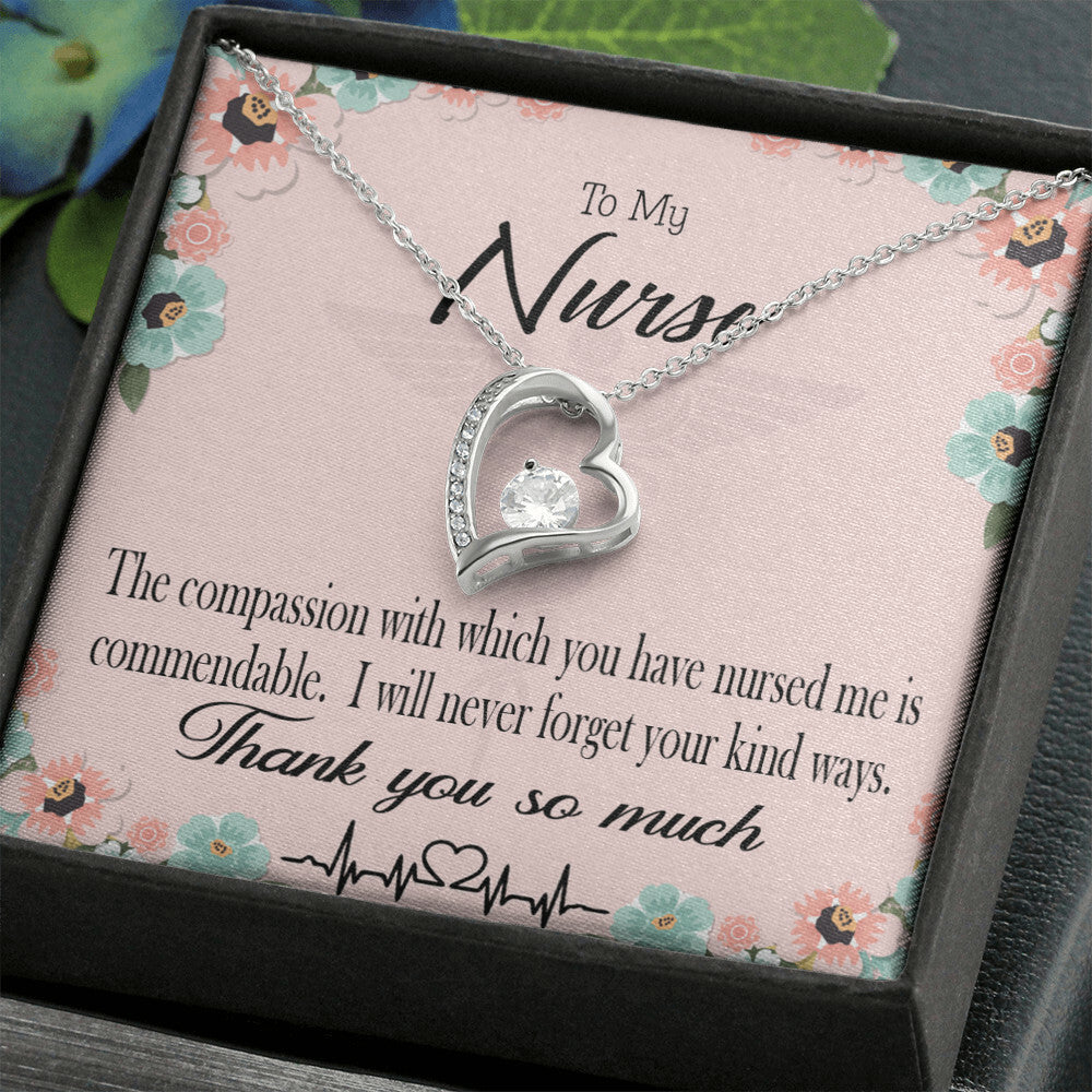 Commendable Nurse Healthcare Medical Worker Nurse Appreciation Gift Forever Necklace w Message Card-Express Your Love Gifts